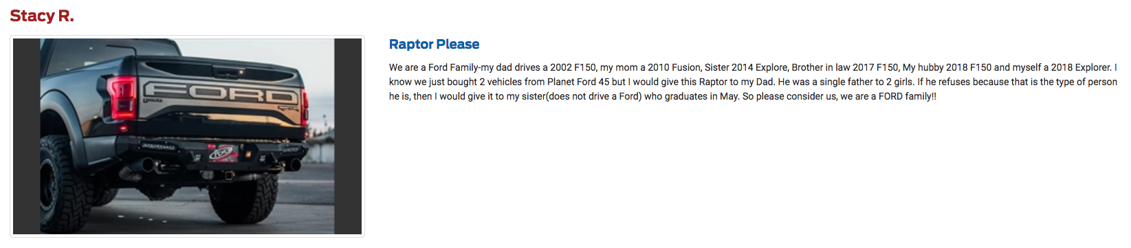 Stacy R - Raptor Please