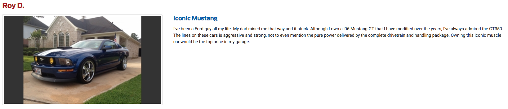 Roy D - Iconic Mustang