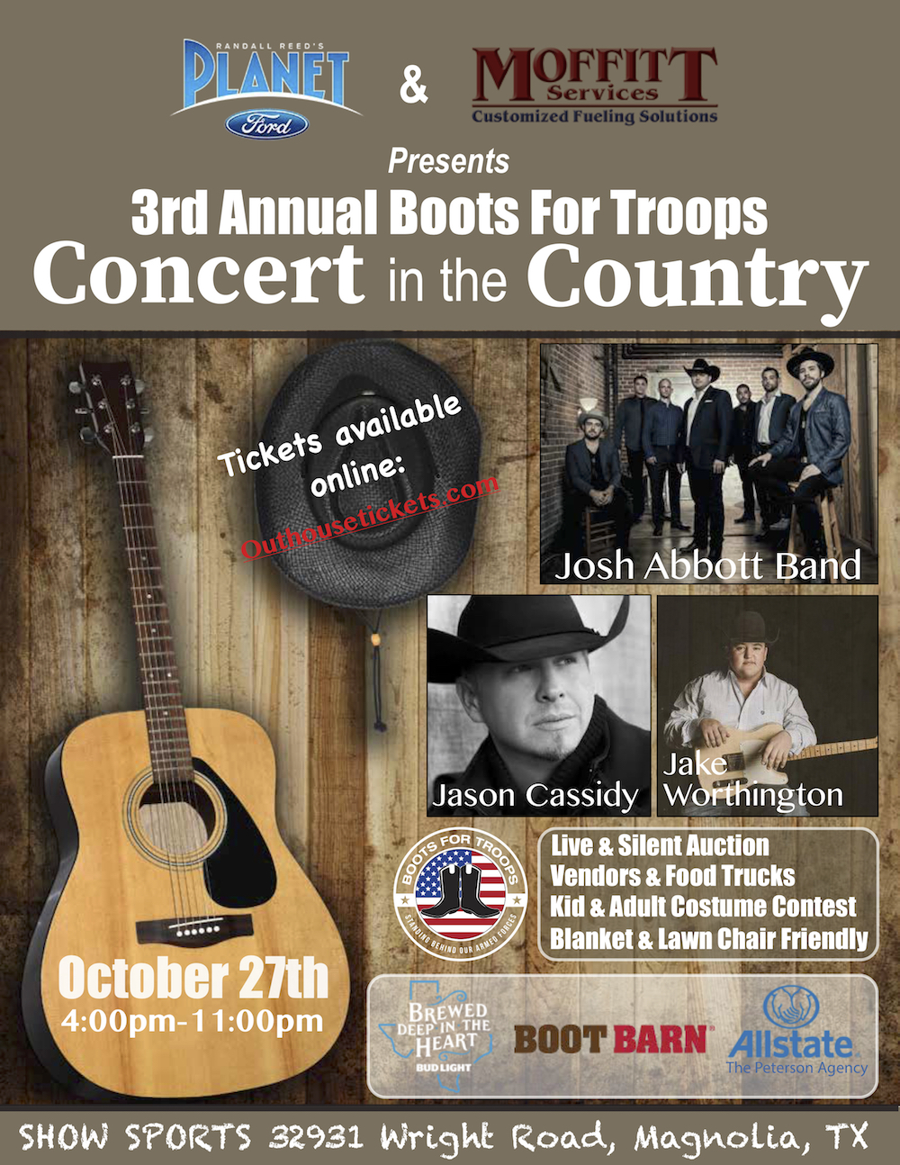 3rd Annual Boots For Troops Concert In The Country Tickets On Sale Now ...