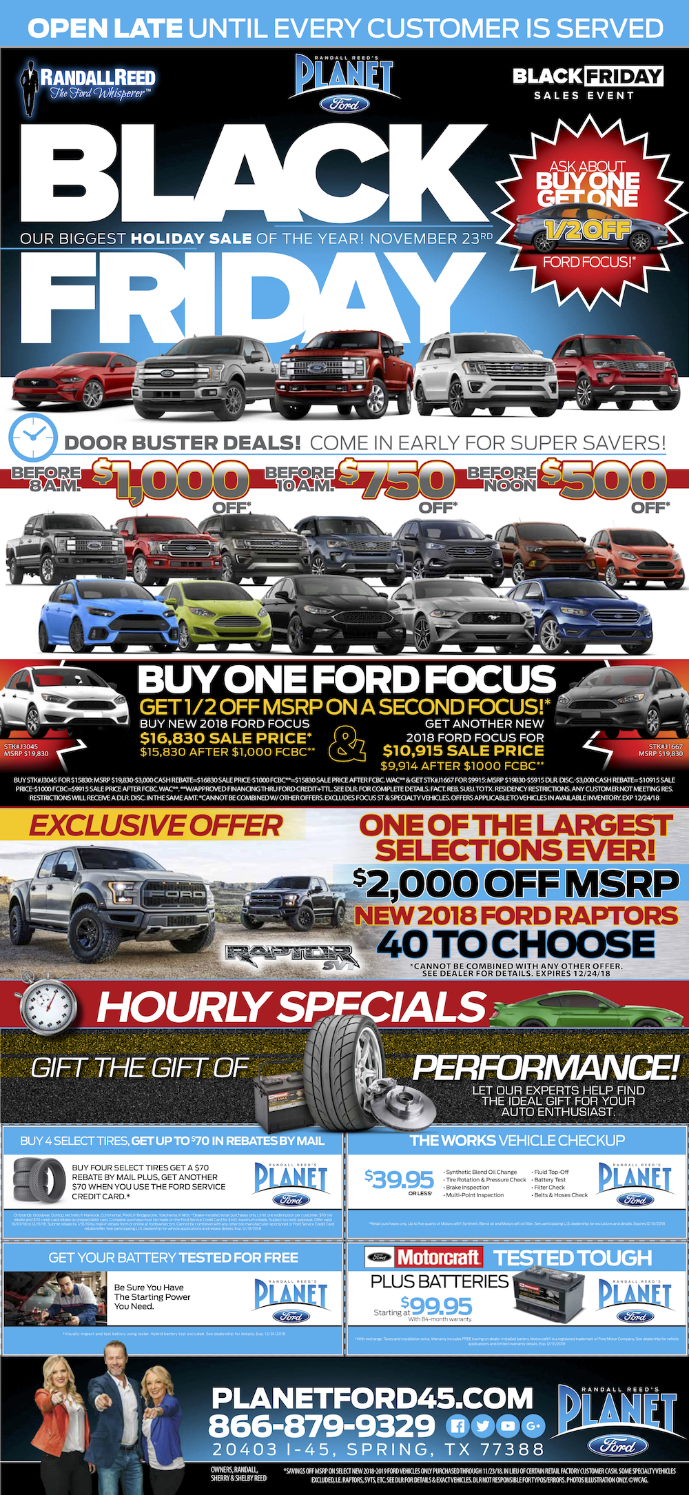 black friday super savings at Planet Ford 2018